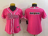 Women's Chicago Bears Pink Team Big Logo With Patch Cool Base Stitched Baseball Jersey,baseball caps,new era cap wholesale,wholesale hats